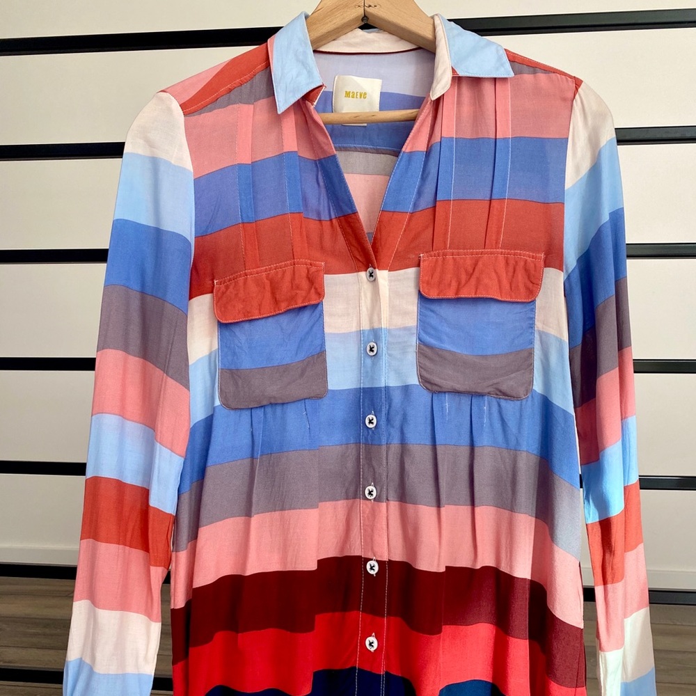 Maeve Color Block Button Down - image 1